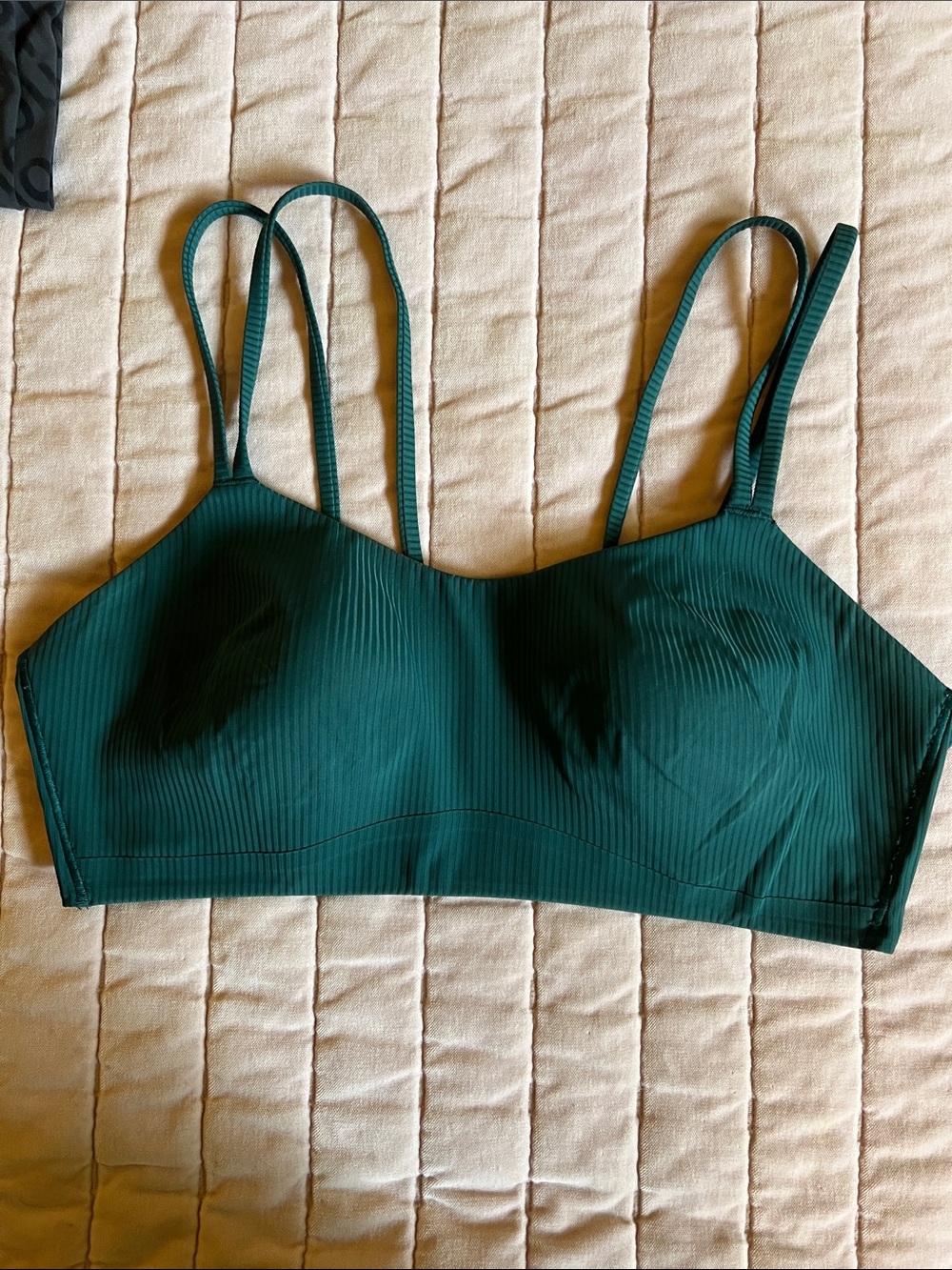 lululemon athletica Ribbed Double-Strap Bralette in Forest Green